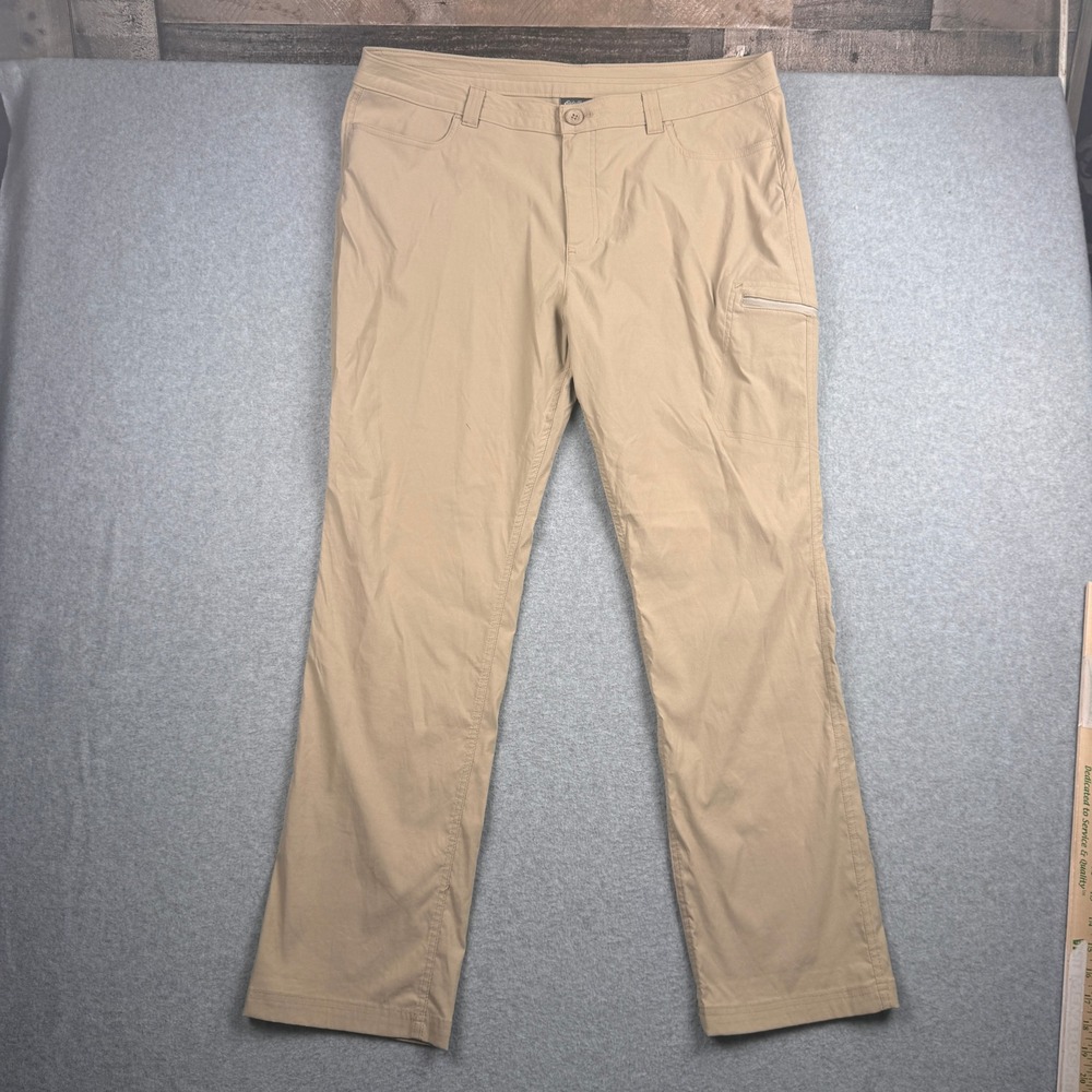 Eddie Bauer Pants Womens 18 Tan Straight Leg Hiking Outdoor Horizon Guide Travel